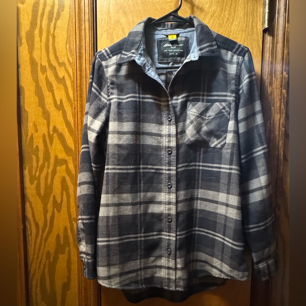 Eddie Bauer Women's Black, Cream, and Grey Flannel